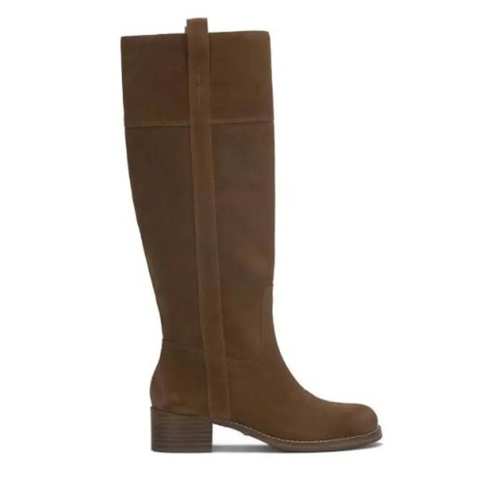 LUCKY BRAND 9 Hybiscus brown suede leather riding boots tall fall pull on